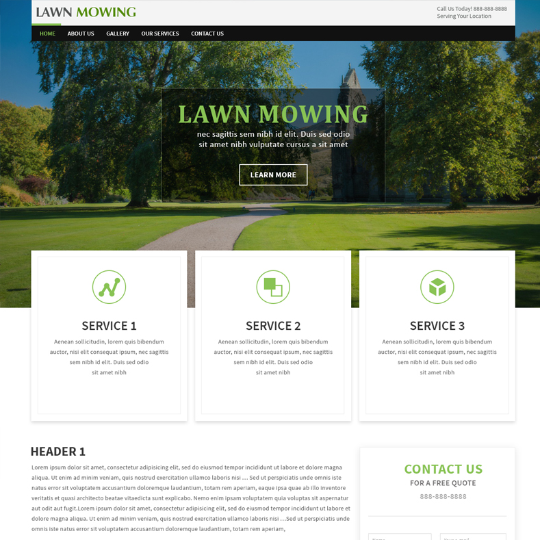 Lawn Mowing Website Template