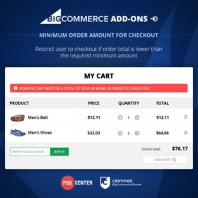 Minimum Order Amount for Checkout